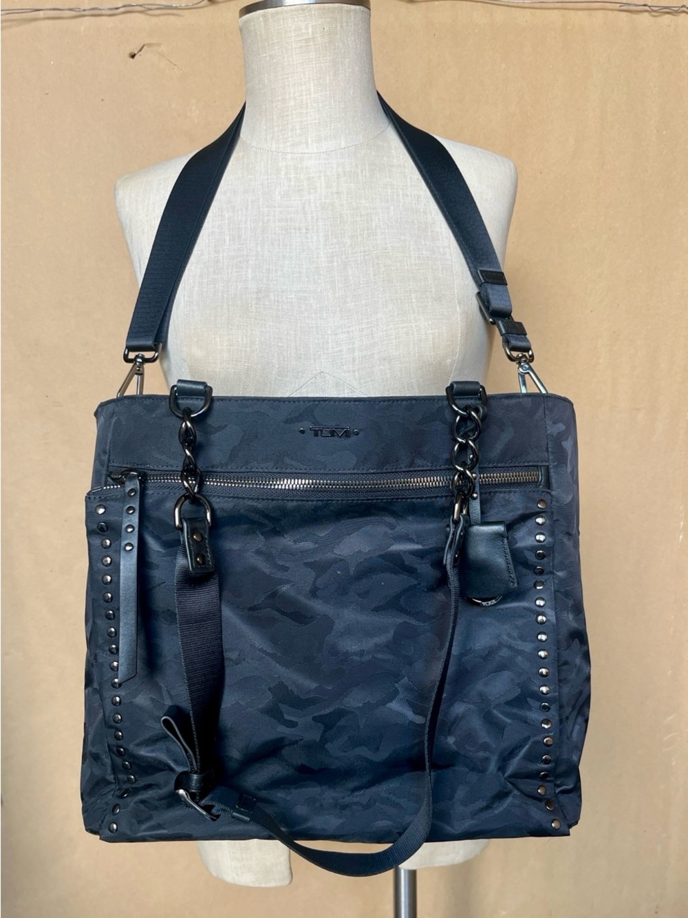 TUMI Black Camo 3-Way Convertible Tote / Laptop Travel Bag